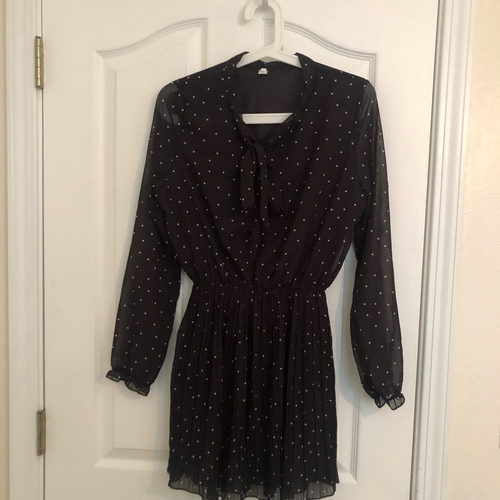 Polka dot long sleeve dress